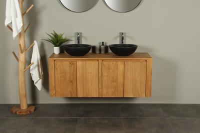 Badmöbel Teakholz Sukaria 140 cm mit Turen