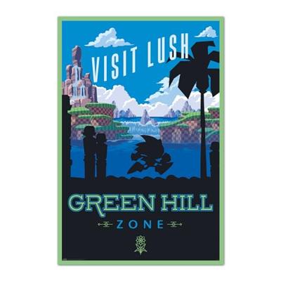 Poster Sonic The Hedgehog - Visit Lush Green Hill Zone 61x91,5cm Poster Sonic The Hedgehog - Visit Lush Green Hill Zone 61x91,5cm