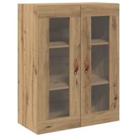 Wandkast artisanaal eikenkleurig 69.5 x 34 x 90 cm Bewerkt hout - thumbnail
