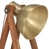 VidaXL Vloerlampen 3 st e27 massief mangohout messingkleurig - thumbnail