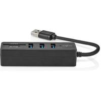 Nedis USB-Hub | USB-A Male | 3x USB A Female | 5-Poorts poort(en) | USB 3.2 Gen 1 | USB Gevoed | 5 Gbps | SD & MicroSD - CCGB61250BK01 - thumbnail
