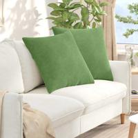Sofa Kussens 2 pcs Lichtgroen 60 x 60 cm Katoen Stof - thumbnail