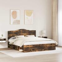 Bedframe Gerookt eiken 200 x 200 cm Massief grenenhout - thumbnail