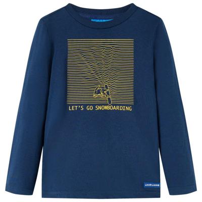Kindershirt met lange mouwen snowboardprint 92 marineblauw Kindershirt met lange mouwen snowboardprint 92 marineblauw