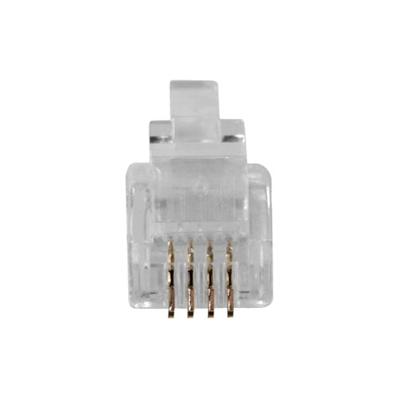 ACT TD102 RJ10 (4P/4C) Modulaire Connector voor Platte Kabel - 25 stuks