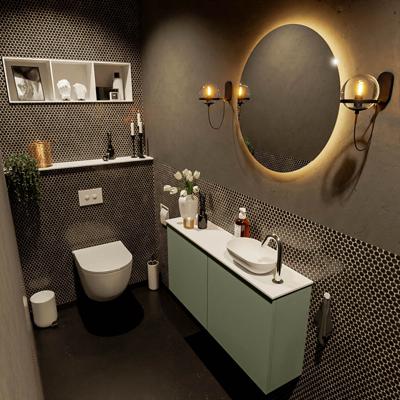 MONDIAZ FOWY toiletmeubel 100cm kleur army. Waskom positie rechts kleur talc | talc. Met 1 kraangat MONDIAZ FOWY toiletmeubel 100cm kleur army. Waskom positie rechts kleur talc | talc. Met 1 kraangat