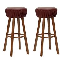 VidaXL Barstoelen 2 st kunstleer bruin - thumbnail