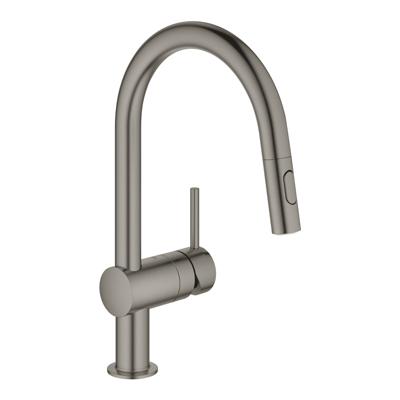 Keukenmengkraan GROHE Minta C-Uitloop Uittrekbare Dual Spray Hard Graphite Geborsteld Keukenmengkraan GROHE Minta C-Uitloop Uittrekbare Dual Spray Hard Graphite Geborsteld