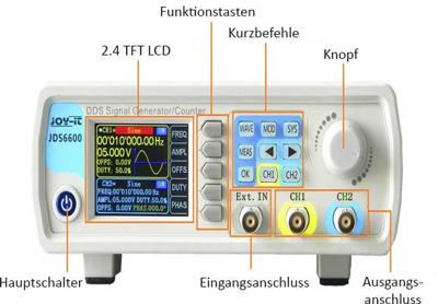Joy-it JT-JDS6600 Functiegenerator 15 MHz - 0.01 µHz 2-kanaals Driehoek, Blok, Signaal, Sinus, Lorentz-verdeling, Arbitrair, Puls, Ruis Joy-it JT-JDS6600 Functiegenerator 15 MHz - 0.01 µHz 2-kanaals Driehoek, Blok, Signaal, Sinus, Lorentz-verdeling, Arbitrair, Puls, Ruis