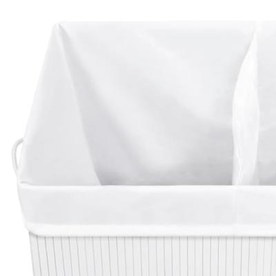 VidaXL Wasmand met 2 vakken 100 l bamboe wit