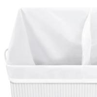VidaXL Wasmand met 2 vakken 100 l bamboe wit - thumbnail