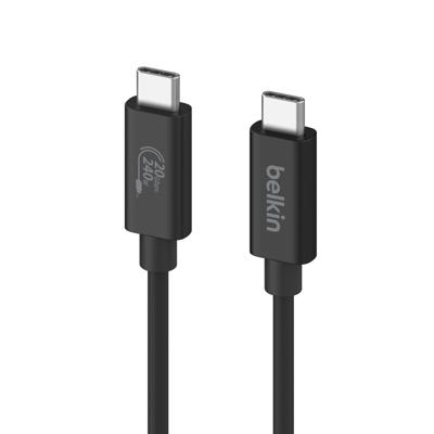 Belkin Connect USB4-kabel (2 m), USB C to USB C kabel, oplader kabel, 240 W Power Delivery + 20 Gbps - voedingskabel met USB4-ondersteuning voor MacBook, Windows-computers, Chromebook en meer