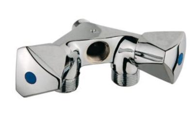 Kirchhoff Apparaat-aansluitende wandventieldoppelt, 1/2"ET x 3/4"ET x 1/2"IT, met terugslagklep - 986321113