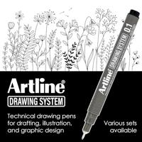 Fineliner Artline technisch etui met 0.1-0.3-0.5-0.7mm zwart - thumbnail