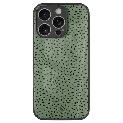 iPhone 16 Pro glazen hardcase - Green confetti