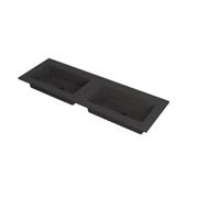 INK Kraft Wastafel Dubbele Bak Zonder Kraangaten - 1400x450x10 mm - Quartz Zwart - thumbnail