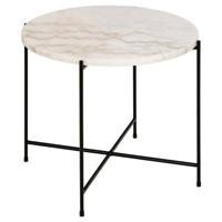 Bendt Bijzettafel 'Carolien' Wit Marmer, Ø52cm - thumbnail