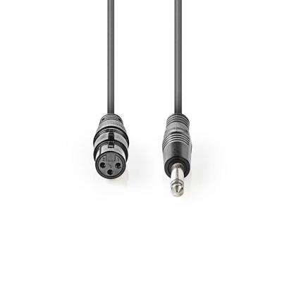 Ongebalanceerde XLR-Audiokabel | XLR 3-pins female - 6,35 mm male | 10 m | Grijs