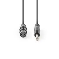 Ongebalanceerde XLR-Audiokabel | XLR 3-pins female - 6,35 mm male | 10 m | Grijs - thumbnail