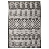 VidaXL Buitenkleed met patroon platgeweven 160x230 cm zwart - thumbnail