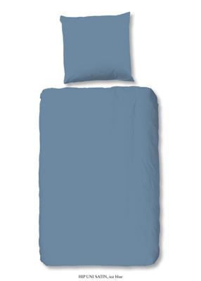 HIP Dekbedovertrek "uni dessin" - Blauw - (135x200 cm) - Katoen Satijn