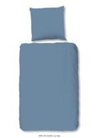HIP Dekbedovertrek "uni dessin" - Blauw - (135x200 cm) - Katoen Satijn - thumbnail