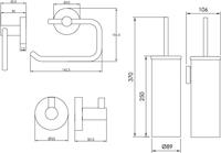Ben Rundo 3-delige toiletset Geborsteld messing - thumbnail