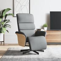 Fauteuil verstelbaar met voetensteun stof lichtgrijs - thumbnail