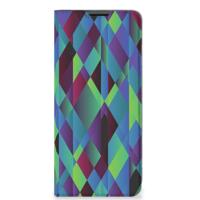 Motorola Moto G51 5G Stand Case Abstract Green Blue - thumbnail