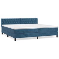 Boxspring met matras fluweel donkerblauw 200x200 cm - thumbnail