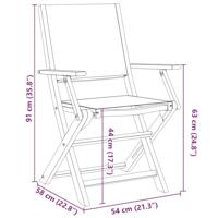 3-delige Bistroset stof en massief hout crèmewit - thumbnail