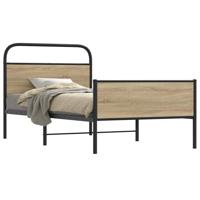 Bedframe zonder matras bewerkt hout sonoma eikenkleur 90x190 cm - thumbnail