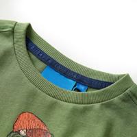 Kindershirt met lange mouwen berenprint 104 lichtkakikleurig - thumbnail