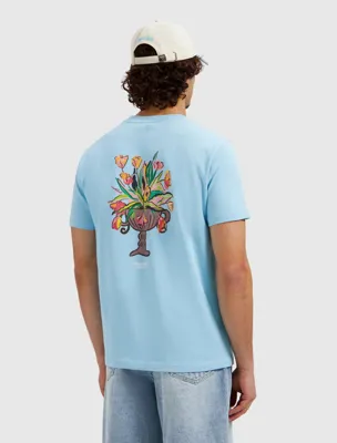 Pure Path Flower Vase T-Shirt Heren Lichtblauw - Maat M - Kleur: Lichtblauw | Soccerfanshop