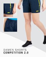 JAKO 6218D Short Competition 2.0 Dames - Marine/Fluogeel - 34-36 - thumbnail