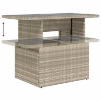 6-delige Loungeset met kussens poly rattan lichtgrijs - thumbnail