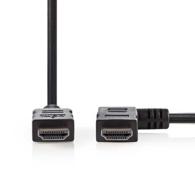 High Speed HDMI-kabel met Ethernet | HDMI-connector - HDMI-aansluiting rechts haaks | 1,5 m | Zwart