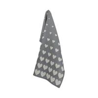 Bunzlau Castle Bunzlau Castle Hearts theedoek 65x65 Anthracite - thumbnail