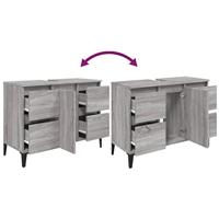 Wastafelkast 80x33x60 cm bewerkt hout grijs sonoma eikenkleurig - thumbnail