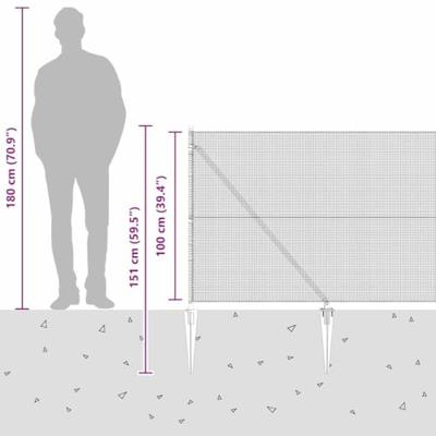 VidaXL Afrasteringspaal zilver 10 x 1 m (12 x 12 mm gaas) staal