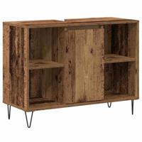 Badkamerkast met plank Oud hout 80 x 33 x 60 cm Bewerkt hout - thumbnail