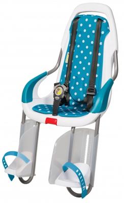 Qibbel ToGo fietszitje achter Q135 junior drager wit/polka blauw