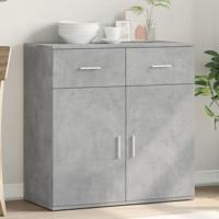 Dressoir 79x38x80 cm bewerkt hout betongrijs - thumbnail