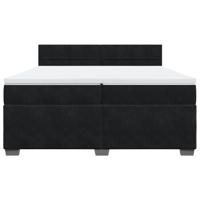 Boxspring met matras fluweel zwart 160x200 cm - thumbnail