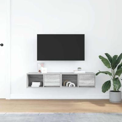 Tv-meubelen 2 st 60x31x25,5 cm bewerkt hout grijs sonoma eiken