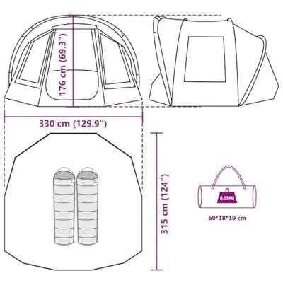 Vistent 2-persoons waterdicht olijfgroen