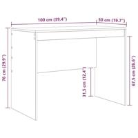 Bureau artisanaal eikenkleurig 100 x 50 x 76 cm Bewerkt hout - thumbnail