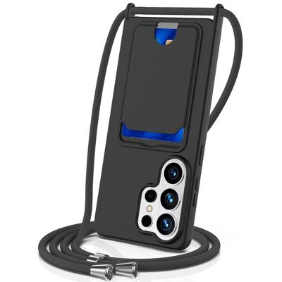 Casety Samsung Galaxy S26 Ultra - Telefoonhoes met koord en kaarthouder - Zwart