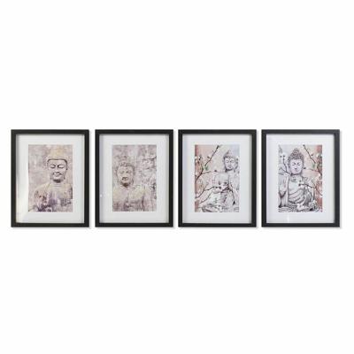 Schilderij DKD Home Decor Boeddha Orientaals (35 x 2,5 x 45 cm) (35 x 2 x 45 cm) (4 Stuks)