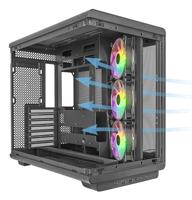 ATX Semi-toren BehuizingMars Gaming MCREV Zwart - thumbnail